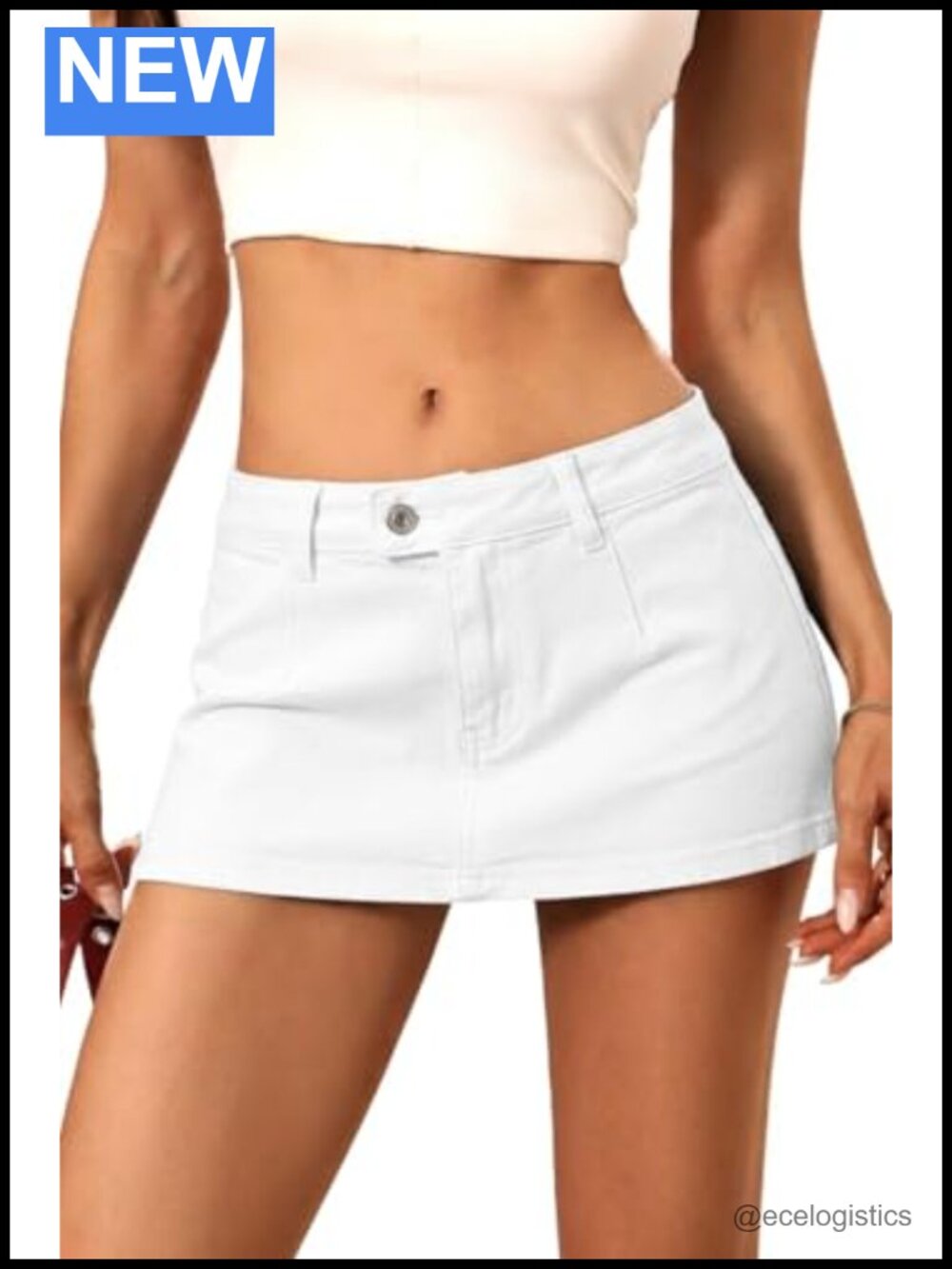 Women's Denim Mini Skirt with Built-in Shorts Skort
